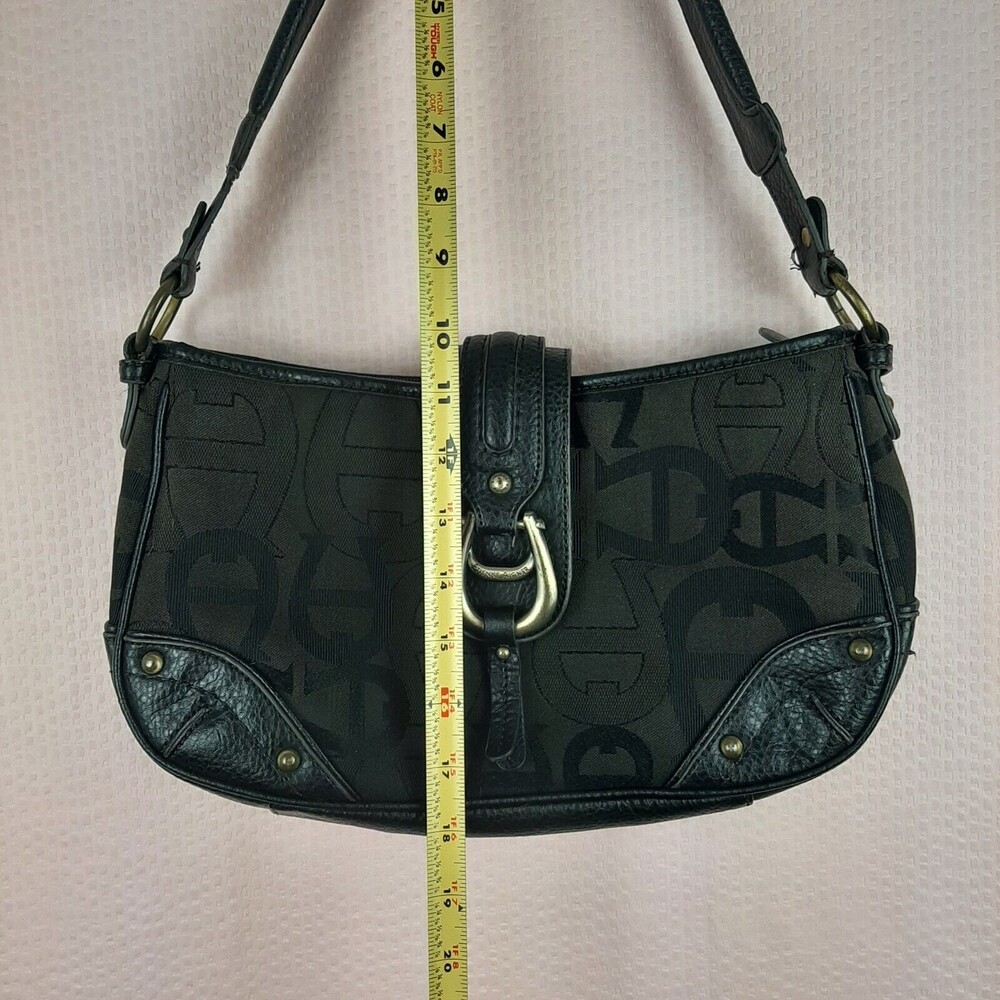 Vintage Etienne Aigner Handbag Black with Logo Leather Fabric Zipper - Picture 2 of 11